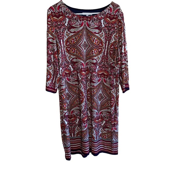 Bohemian Paisley Print Dress - Studio One New York XL - Picture 1 of 7